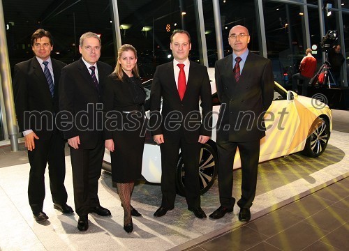 Christian Lugert, direktor Porsche Inter Auto Slovenija, dr. Franz Dopf, direktor Porsche Inter Auto Europa, ga. Voud, g. Voud, področni vodja znamke Audi in Andrej Hajdinjak, direktor Porsche Maribor