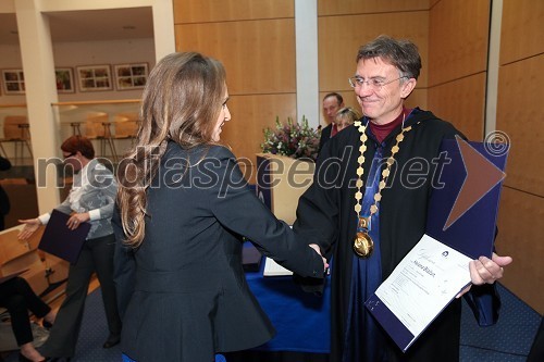 Dr. Helena Blažun, Ekonomsko-poslovna fakulteta Univerze v Mariboru in prof. dr. Danijel Rebolj, rektor Univerze v Mariboru