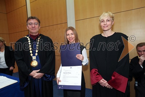 Prof. dr. Danijel Rebolj, rektor Univerze v Mariboru, dr. Nataša Kralj, Filozofska fakulteta Univerze v Mariboru in prof. dr. Mihaela Koletnik, prodekanka Filozofske fakultete Univerze v Mariboru