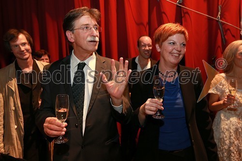 Jožko Čuk, direktor SNG Nova Gorica in Mirjam Drnovšček, direktorica Prešernovega gledališča Kranj