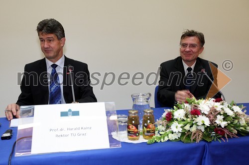 Prof. dr. Harald Kainz, rektor TU Graz in prof. dr. Danijel Rebolj, rektor Univerze v Mariboru