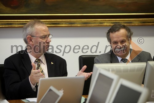 Prof. dr. Danilo Zavrtanik, rektor Univerze v Novi Gorici, prof. dr. Radovan Stanislav Pejovnik, rektor Univerze v Ljubljani