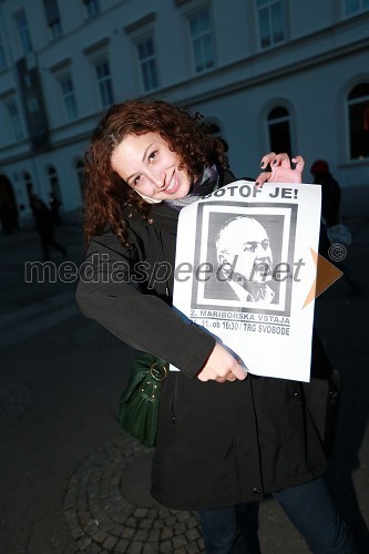 Protesti na Trgu Svobode v Mariboru