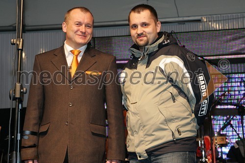 Franc Kangler, župan občine Maribor in Dejan Vedlin, moderator radia City