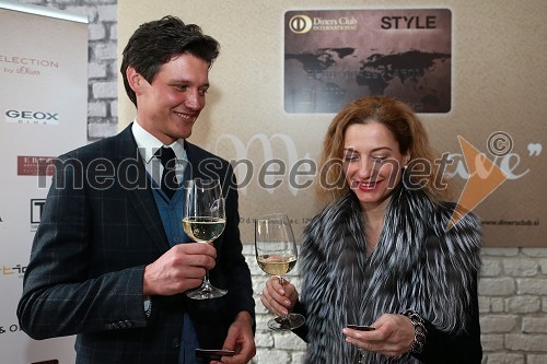 David Radonjič, vodja prodaje Mura d.o.o., ambasador Diners Club Style; Hermina Kovačič, novinarka, ambasadorka Diners Club Style