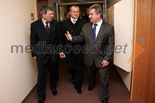 Stanislav Valant, predsednik uprave NFD, Franc Kangler, mariborski župan in Andrej Vizjak, minister za gospodarstvo