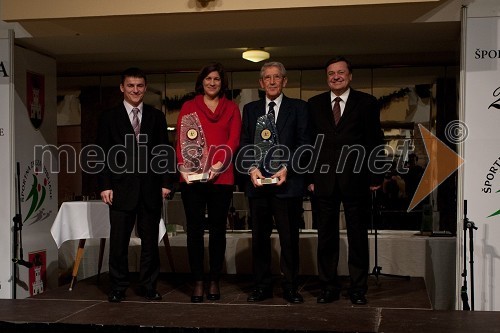 Janez Sodržnik, predsednik ŠZLj; Raša Sraka Vuković, judoistka;  Lojze Mikolič, trener Rajmonda Debevca; Zoran Janković, župan Mestne občine Ljubljana