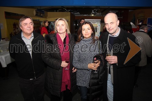 Drago Jančar, pisatelj; Maja Weiss, režiserka; Ksenija Mišič, igralka; Janez Lombergar, direktor Televizije Slovenija