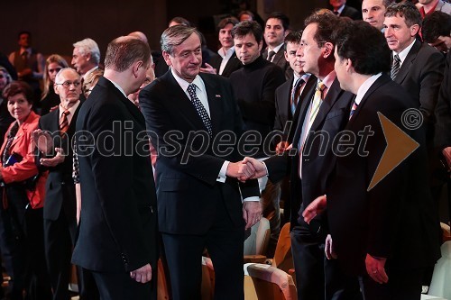 Dr. Danilo Türk, predsednik Republike Slovenije; dr. Žiga Turk, minister za izobraževanje, znanost, kulturo in šport; Mitja Bervar, predsednik Državnega sveta