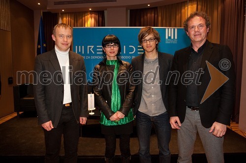 Dr. Matej Lahovnik; dr. Maja Sunčič; dr. Jure Leskovec; Rok Uršič, direktor podjetja Instrumentation Technologies, d. d.