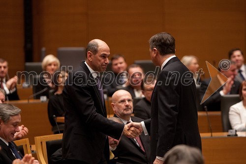 Janez Janša, predsednik Vlade RS; Borut Pahor, predsednik Republike Slovenije