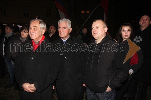 Rudi Moge, predsednik Sveta zavoda Maribor 2012 - EPK; prof. dr. Ludvik Toplak, predsednik Evropskega središča Maribor (ESM); Franc Kangler, župan MOM