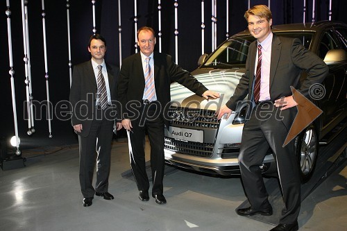 Danilo Ferjančič in Wilfried Weitgasser, direktorja Porsche Slovenija d.o.o. in ... (na sredini)