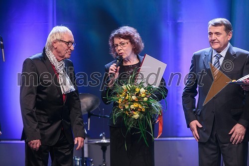 Tone Fornezzi Tof, novinar; Anita Ogulin, Zveza prijateljev mladine; Stane Žagar, župan občine Medvode