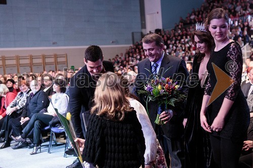 Darko Đurić, plavalec; Stane Žagar, župan občine Medvode; Nives Orešnik, Miss Slovenije 2012; Anastazija Lavtar