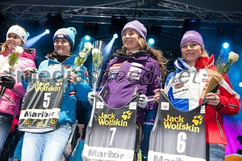 Viktoria Rebensburg, smučarka (Nemčija); Elisabeth Görgl, smučarka (Avstrija); Tina Maze, smučarka; Tessa Worley, smučarka (Francija)