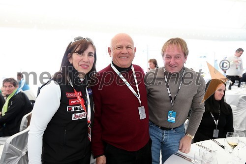 Barbara Kürner Čad, direktorica Smučarske zveze Slovenije; Janez Kocijančič, predsednik Olimpijskega komiteja Slovenije; Bojan Križaj, nekdanji smučar