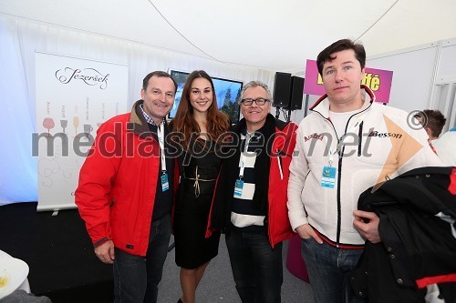 Anton Majcen; Silvana Narić, hostesa; ...;  Franci Breznik ml., poslanec