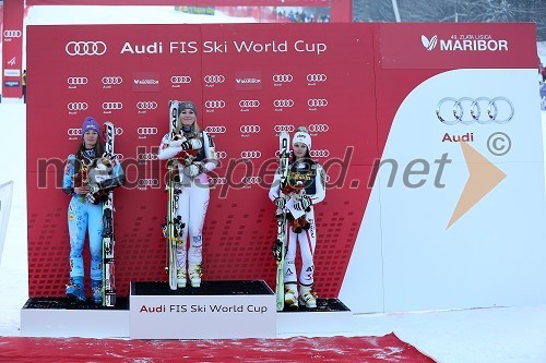 Tina Maze, smučarka (SLO); Lindsey Vonn, smučarka (ZDA); Anna Fenninger, smučarka (Avstrija)