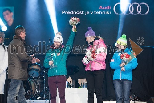 Drago Cotar, predsednik uprave Zavarovalnice Maribor; Anna Fenninger, smučarka (Avstrija); Maria Höfl Riesch, smučarka (Nemčija); Kathrin Zettel, smučarka (Avstrija)