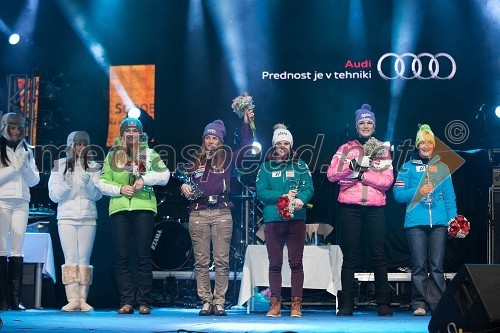 Lindsey Vonn, smučarka (ZDA); Tina Maze, smučarka (SLO); Anna Fenninger, smučarka (Avstrija); Maria Höfl Riesch, smučarka (Nemčija); Kathrin Zettel, smučarka (Avstrija)