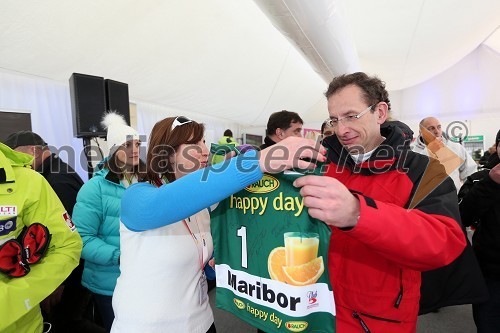 Barbara Kürner Čad, direktorica smučarske zveze Slovenije; Žiga Turk, minister za izobraževanje, znanost, kulturo in šport