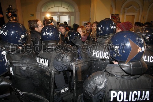 Protestniki; policisti