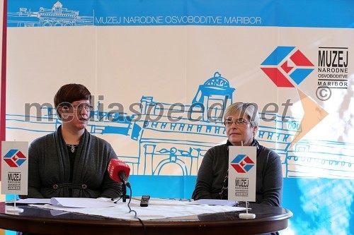 Dr. Aleksandra Berberih Slana, direktorica Muzeja narodne osvoboditve Maribor; Mira Grašič, muzejska svetovalka in so-avtorica razstave