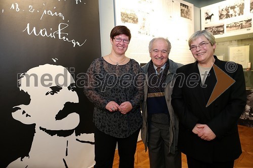 Dr. Aleksandra Berberih Slana, direktorica Muzeja narodne osvoboditve Maribor; prof. Alojz Penič, upokojeni muzejski svetovalec in soavtor razstave; Mira Grašič, muzejska svetovalka in so-avtorica razstave