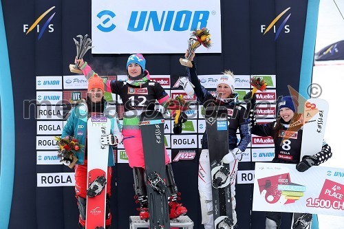 Niccolien Sauerbreij, deskarka na snegu (Nizozemska); Ekaterina Tudegesheva, deskarka na snegu (Rusija); Claudia Riegler, deskarka na snegu (Avstrija); Caroline Calve, deskarka na snegu (Kanada)