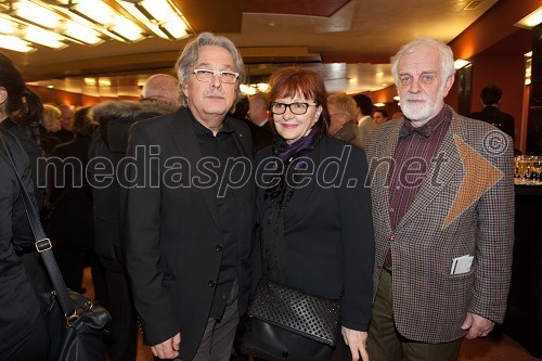 Vladimir Pezdirc, nekdanji predsednik Rotary kluba Ljubljana; Nataša; Mitja Meršol, nekdanji urednik Dela