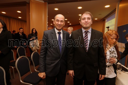 Janez Janša, predsednik stranke SDS; Andrej Čuš, predsednik SDM