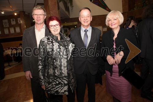 Dr. Štefan Horvat, internist; Majda Horvat, odgovorna urednica Vestnika; Branko Ficko, poslanec PS; Irma Benko, direktorica Radio Murski Val