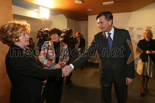 Bernarda Jeklin, nekdanja urednica revije Jana; Borut Pahor, predsednik Republike Slovenije