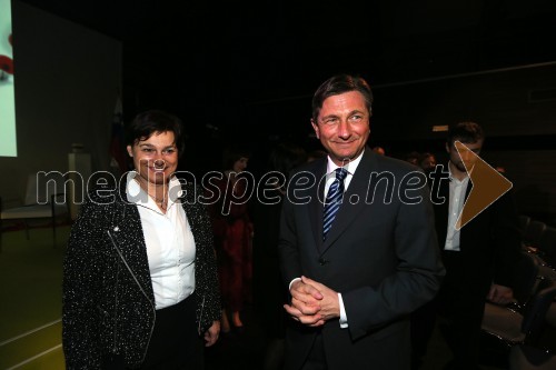 Marjeta Zevnik, predsednica uprave Delo d.d.; Borut Pahor, predsednik Republike Slovenije