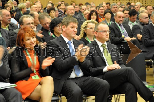 Olga Franca, nekdanja in nova podpredsednica SLS; Franc Bogovič, predsednik SLS; mag. Radovan Žerjav, nekdanji predsednik SLS