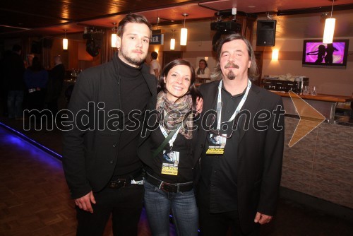 Luka Kreže; Anja Arko; Vladimir Šega, organizatorji koncerta