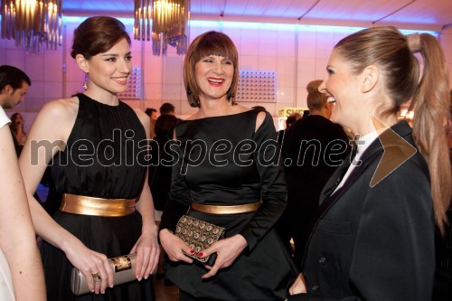 Nataša Pinoza, miss Universe Slovenije 2006; Maja Štamol Droljc, modna oblikovalka; Bernarda Žarn, voditeljica