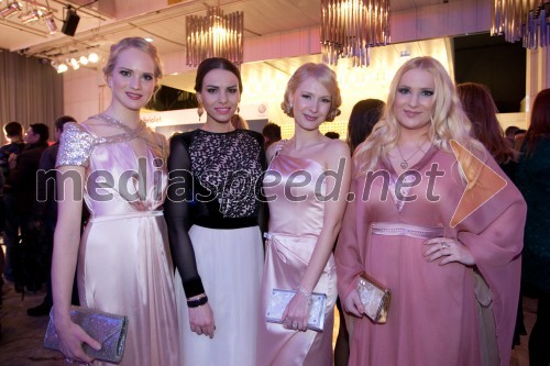 Lana Mahnič Jekoš, miss Slovenije 2011; Mirela Korač, Miss Universe Slovenije 2009; Maja Ferme, modna oblikovalka; Danica Lovenjak