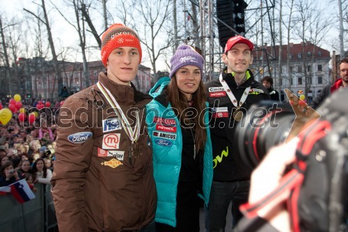 Peter Prevc, smučarski skakalec; Tina Maze, smučarka; Jakov Fak, biatlonec