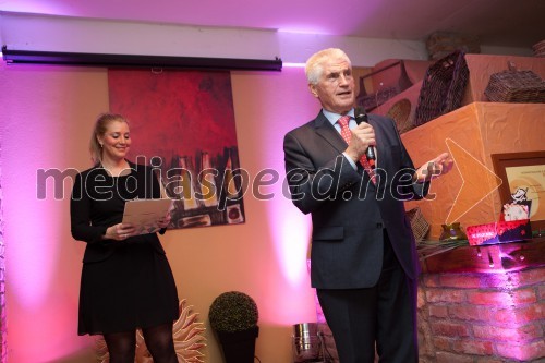 Maja Štager; organizatorka dogodka; prof. dr. Ludvik Toplak, predsednik Alma Mater Europaea - Evropski center, Maribor