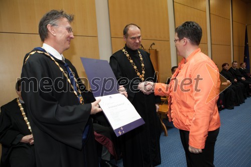 Prof. dr. Danijel Rebolj, rektor Univerze v Mariboru; prof. dr. Mario Lešnik, dekan Fakultete za kmetijstvo in biosistemske vede UM; dr. Anastazija Gselman, Fakulteta za kmetijstvo in biosistemske vede UM