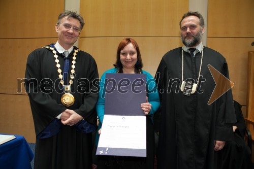 Prof. dr. Danijel Rebolj, rektor Univerze v Mariboru; dr. Danijela 
Frangež, Fakulteta za varnostne vede UM; prof. dr. Gorazd Meško, dekan 
Fakultete za varnostne vede UM