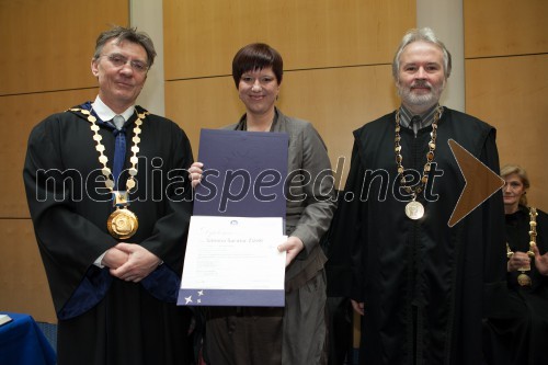 Prof. dr. Danijel Rebolj, rektor Univerze v Mariboru; dr. Simona Šarotar Žižek, 
Ekonomsko-poslovna fakulteta UM; prof. dr. Samo 
Bobek, dekan Ekonomsko-poslovne fakultete UM