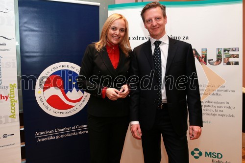 Mag. Ajša Vodnik, izvršna direktorica Ameriške gospodarske zbornice (AmCham); Mark Ypinga, director Merck Sharp & Dohme Slovenia