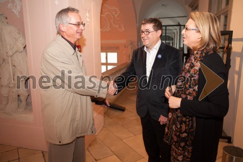 Dr. Andrej Hozjan, Filozofska fakulteta UM; dr. Andrej Fištravec, župan MOM; Mirjana Koren, direktorica Pokrajinskega muzeja Maribor