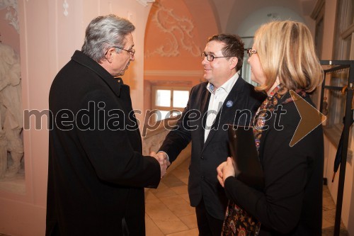 Ivan Čerček; dr. Andrej Fištravec, župan MOM; Mirjana Koren, direktorica Pokrajinskega muzeja Maribor