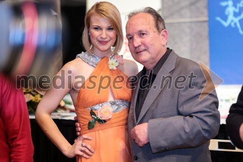 Natalija Waldhuber, Miss športa 2007 in voditeljica prireditve; Srečko Čož, organizator dogodka Miss Športa