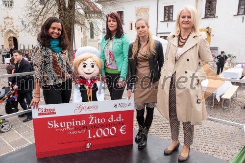 Nina Balent, Zveza prijateljev mladine Ljubljana Moste Polje; Nina Rus Turuk, marketing in odnosi z javnostmi Žito d.d.; Tanja Jelača, brand manager Žito; Alenka Košir, direktorica Gorenjke