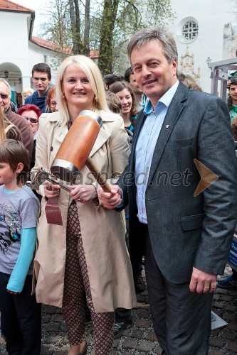 Alenka Košir; Ciril Globočnik, župan občine Radovljica